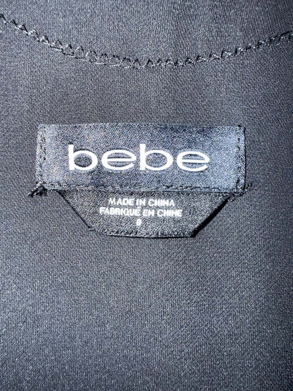 Vintage Y2K Bebe Black Lace Peplum Top Eyelash Fringe Size Small - Picture 11 of 11